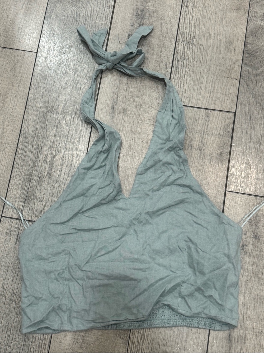 Abercrombie & Fitch Sage Green Halter Crop Top